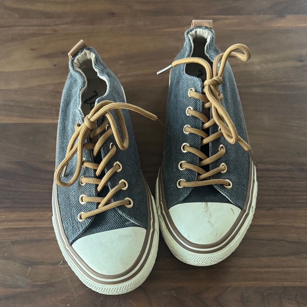 Very G Casual Denim Sneakers with Tan Laces